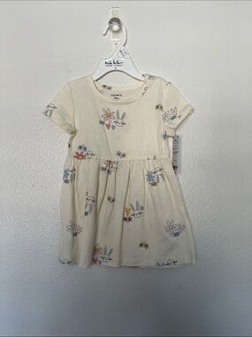 NWT Carter's Cream Dress with Bunny & Pastel Floral Print sz 18 month